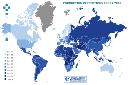 Carte corruption 2009